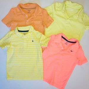 Carters and jumping beans lot of 4 bright polo shirts neon pinks, orange, yellow